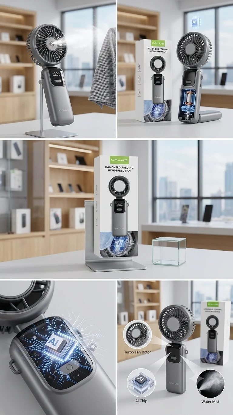 Mini Ventilateur Portable Rechargeable Calus FAN17MAX Turbo Pliable